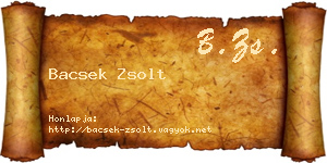 Bacsek Zsolt névjegykártya